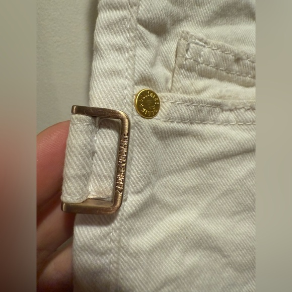 Zadig& Voltaire Boy Blanc Denim Mini Shorts Off-White Raw Hem , size 38/M - Picture 8 of 9